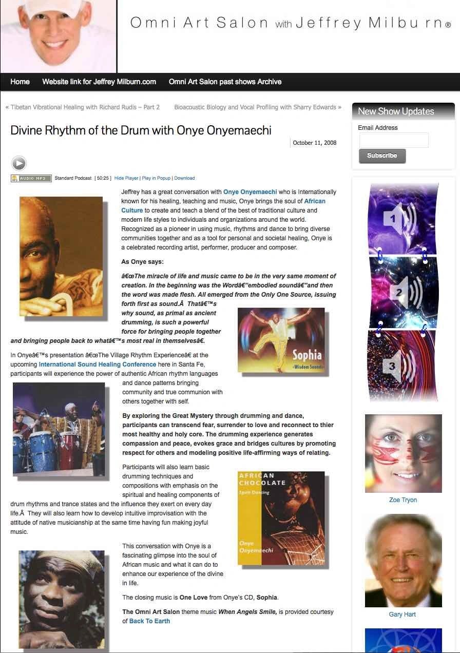 Milburn article — Divine Rhythm with Onye Onyemaechi